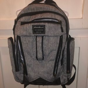 grey diaper bag